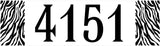 Customized Curb Number Decal Zebra Pattern Personalized Home Address Vinyl Sticker VWAQ - PCCD6