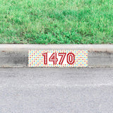 Custom Curb Sign Decal Polka Dot Sticker Personalized Curbside House Number Address VWAQ - PCCD11