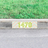 VWAQ Custom Curb Sign Decal Polka Dot Sticker Personalized Curbside House Number Address - PCCD11