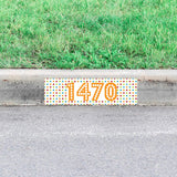 Custom Curb Sign Decal Polka Dot Sticker Personalized Curbside House Number Address VWAQ - PCCD11