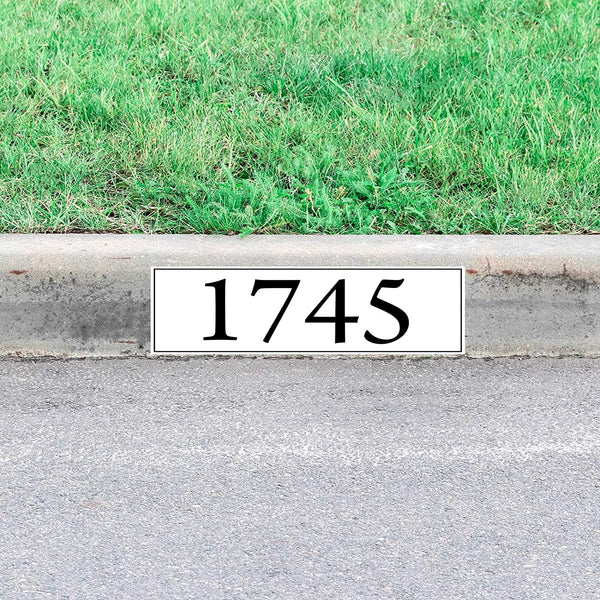 VWAQ Personalized Curbside Street Number Decal Custom Curb Address Sticker Outdoor Decor - PCCD19