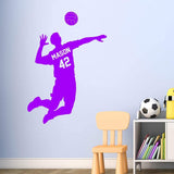 Volleyball Player Decal with Personalized Name VWAQ - CS42