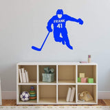 Hockey Player Wall Decal with Personalized Name VWAQ - CS41