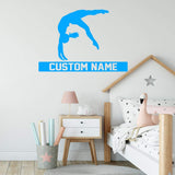 Gymnast Silhouette Wall Decal with Personalized Name VWAQ - CS43