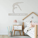 Gymnast Silhouette Wall Decal with Personalized Name VWAQ - CS43