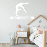 Gymnast Silhouette Wall Decal with Personalized Name VWAQ - CS43