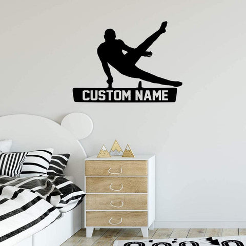 VWAQ Gymnastics Wall Decal with Personalized Name - CS44