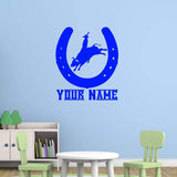 Cowboy Rodeo Wall Decal with Personalized Name VWAQ - CS45