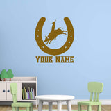 Cowboy Rodeo Wall Decal with Personalized Name VWAQ - CS45