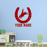 Cowboy Rodeo Wall Decal with Personalized Name VWAQ - CS45