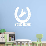 Cowboy Rodeo Wall Decal with Personalized Name VWAQ - CS45