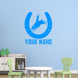 Cowboy Rodeo Wall Decal with Personalized Name VWAQ - CS45