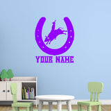 Cowboy Rodeo Wall Decal with Personalized Name VWAQ - CS45