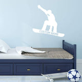 Snowboarder Wall Decal with Personalized Name VWAQ - CS46