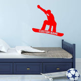 Snowboarder Wall Decal with Personalized Name VWAQ - CS46
