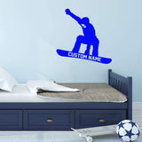 Snowboarder Wall Decal with Personalized Name VWAQ - CS46
