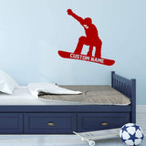 Snowboarder Wall Decal with Personalized Name VWAQ - CS46