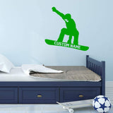 Snowboarder Wall Decal with Personalized Name VWAQ - CS46