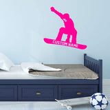 Snowboarder Wall Decal with Personalized Name VWAQ - CS46