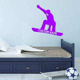 Snowboarder Wall Decal with Personalized Name VWAQ - CS46