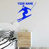 Skiing Wall Decal with Personalized Name VWAQ - CS47