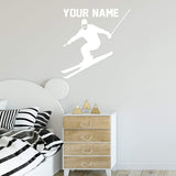 Skiing Wall Decal with Personalized Name VWAQ - CS47