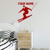 Skiing Wall Decal with Personalized Name VWAQ - CS47