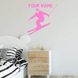 Skiing Wall Decal with Personalized Name VWAQ - CS47