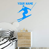 Skiing Wall Decal with Personalized Name VWAQ - CS47