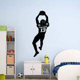 VWAQ Football Player Wall Decal with Personalized Name - CS48