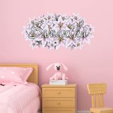 VWAQ Custom Name Lily Flower Wall Decal - NS8