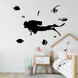 VWAQ Scuba Diver Wall Decal Ocean Theme Decor - V1