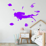 Scuba Diver Wall Decal Ocean Theme Decor VWAQ - V1