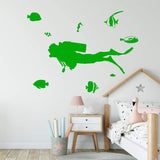 Scuba Diver Wall Decal Ocean Theme Decor VWAQ - V1
