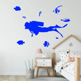 Scuba Diver Wall Decal Ocean Theme Decor VWAQ - V1