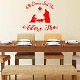 Oh Come Let Us Adore Him Nativity Scene Wall Decal VWAQ