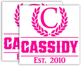 Custom Name Decals For Cornhole Board VWAQ - CS56