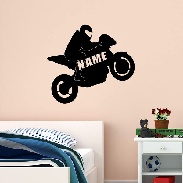 VWAQ Custom Name Wall Decal Motorcycle Wall Art Street Bike Sticker - CS59