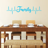 Family Heartbeat Line Wall Decal Living Room Home Decor VWAQ