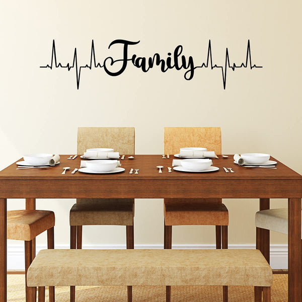 VWAQ Family Heartbeat Line Wall Decal Living Room Home Decor