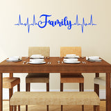 Family Heartbeat Line Wall Decal Living Room Home Decor VWAQ