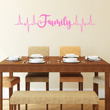 Family Heartbeat Line Wall Decal Living Room Home Decor VWAQ