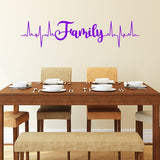 Family Heartbeat Line Wall Decal Living Room Home Decor VWAQ