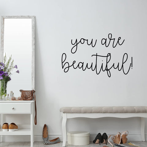You are Beautiful Wall Decal Inspirational Girls Room Decor VWAQ
