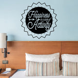 VWAQ Happiness is a State of Activity Wall Decal Inspirational Attitude Quote Motivational Classroom Wall Art Stickers
