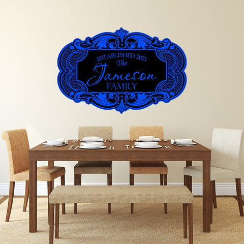 VWAQ Custom Peel and Stick Family Name Wall Decal - Personalized Home Decor Sticker - NS9