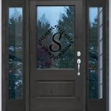 VWAQ Custom Name Front Door Wreath Decal Personalized Last Name Letter Diamond Wall Sticker Customized Sign Decor Family Name Monogram Vinyl Stencil - CS76