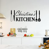 VWAQ Custom Kitchen Wall Decal Personalized Name Home Decor Vinyl Sticker - CS79
