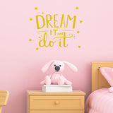 VWAQ Dream It and Do It Wall Decal Inspirational Wall Quote Sayings Motivational Classroom Wall Art Stickers Bedroom Decor