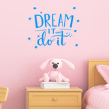 VWAQ Dream It and Do It Wall Decal Inspirational Wall Quote Sayings Motivational Classroom Wall Art Stickers Bedroom Decor